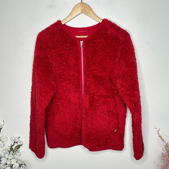 LULULEMON Oh So Sherpa Full Zip Dark Red Sz 6 $168 - Picture 2 of 5